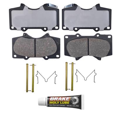 Front Brake Pads 2000-2006 Toyota Tundra, 2005-2023 Toyota Tacoma, 2001-2007 Toyota Sequoia, 2007-2014 Toyota FJ Cruiser, 2010-2024 Toyota 4Runner, 2003-2009 Lexus GX470, 2010-2023 Lexus GX460 - Sixxa