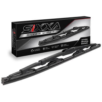 Windshield Wipers 13 Inch All Weather Windshield Wiper Blade Silver Series Premium Silicone - Sixxa